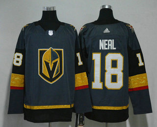 Men's Vegas Golden Knights #18 James Neal Gray 2017-2018 Hockey Stitched NHL Jersey