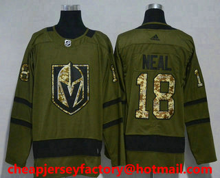 Men's Vegas Golden Knights #18 James Neal Green Salute to Service 2017-2018 Hockey Stitched NHL Jersey