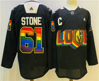 Men's Vegas Golden Knights #61 Mark Stone 2022 Black Pride Night Stitched Jersey
