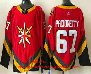 Men's Vegas Golden Knights #67 Max Pacioretty Red 2021 Reverse Retro Authentic Jersey