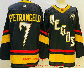 Men's Vegas Golden Knights #7 Alex Pietrangelo Black 2022 Reverse Retro Authentic Jersey