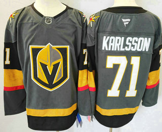 Men's Vegas Golden Knights #71 William Karlsson Gray Authentic Jersey