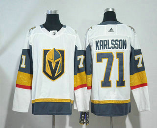 Men's Vegas Golden Knights #71 William Karlsson White 2017-2018 Hockey Stitched NHL Jersey