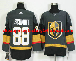 Men's Vegas Golden Knights #88 Nate Schmidt Gray 2017-2018 Hockey Stitched NHL Jersey