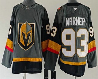 Men's Vegas Golden Knights #93 Mitch Marner Gray Authentic Jersey