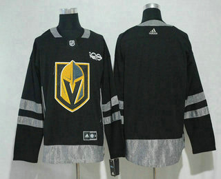 Men's Vegas Golden Knights Blank Black Fashion 2017-2018 Hockey Stitched NHL 100th Jersey