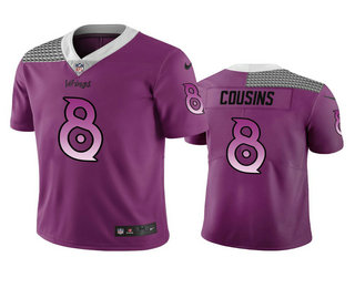 Men's Vikings #8 Kirk Cousins Purple Vapor Limited City Edition Jersey