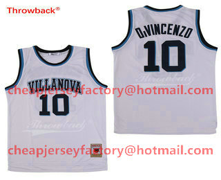 Men's Villanova Wildcats #10 Donte DiVincenzo White Swingman Basketball Jersey