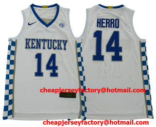 Men's Villanova Wildcats #14 Tyler Herro White 2020 White College Basketball Swingman Stitched Nike Jersey