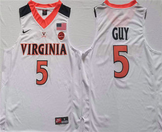 Men's Virginia Cavaliers #5 Kyle Joseph Guy White Stitched Jersey