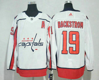 Men's Washington Capitals #19 Nicklas Backstrom White 2017-2018 Hockey Stitched NHL Jersey