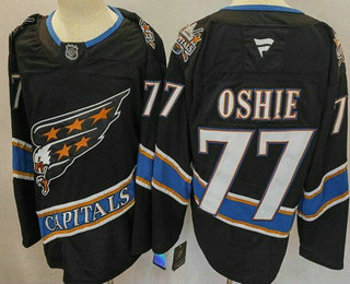 Men's Washington Capitals #77 TJ Oshie Black Authentic Jersey
