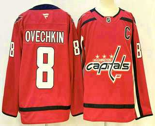 Men's Washington Capitals #8 Alex Ovechkin Red 2024 Stitched Jersey