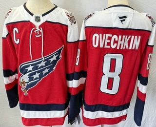 Men's Washington Capitals #8 Alex Ovechkin Red Alternate Authentic Jersey
