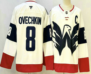 Men's Washington Capitals #8 Alex Ovechkin White 2024 Stadium Series Authentic Jersey