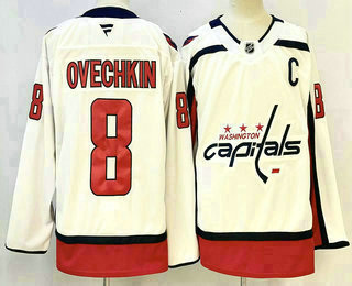 Men's Washington Capitals #8 Alex Ovechkin White Authentic Jersey