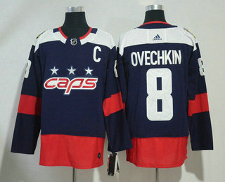 Men's Washington Capitals #8 Alexander Ovechkin Navy Blue 2018 Stadium Series Stitched NHL Hockey Jersey