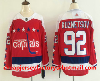 Men's Washington Capitals #92 Evgeny Kuznetsov NEW Red 2019 Stitched NHL Hockey Jersey