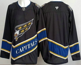 Men's Washington Capitals Blank Black Authentic Jersey