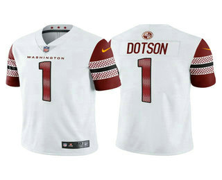 Men's Washington Commanders #1 Jahan Dotson White Vapor Untouchable Stitched Football Jersey