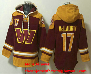 Men's Washington Commanders #17 Terry McLaurin Burgundy Ageless Must Have Lace Up Pullover Hoodie