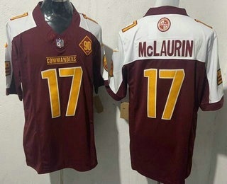 Men's Washington Commanders #17 Terry McLaurin Limited Red Thanksgiving FUSE Vapor Jersey