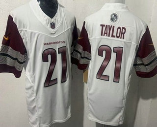 Men's Washington Commanders #21 Sean Taylor Limited White FUSE Vapor Jersey