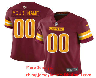 Men's Washington Commanders Active Player Custom Red Vapor Untouchable Stitched Football Jersey