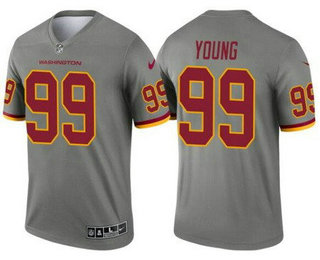 Men's Washington Football Team #99 Chase Young Limited Gray Inverted Vapor Jersey