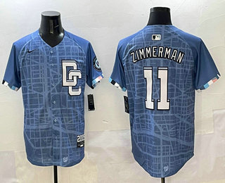 Men's Washington Nationals #11 Ryan Zimmerman Blue 2025 City Connect Limited Jersey