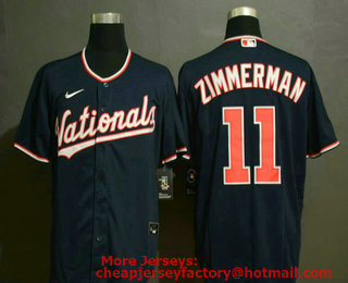 Men's Washington Nationals #11 Ryan Zimmerman Navy Blue Stitched MLB Cool Base Nike Jersey