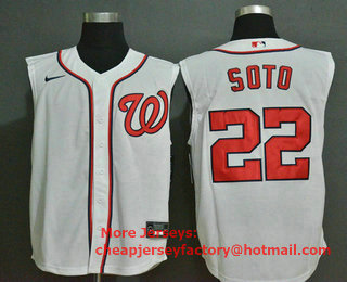 Men's Washington Nationals #22 Juan Soto White 2020 Cool and Refreshing Sleeveless Fan Stitched MLB Nike Jersey