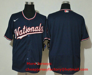 Men's Washington Nationals Blank Navy Blue Stitched MLB Cool Base Nike Jersey
