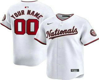 Men's Washington Nationals Customized White Limited Jersey