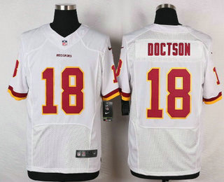 Men's Washington Redskins #18 Josh Doctson Burgundy White Road NFL Nike Elite Jersey