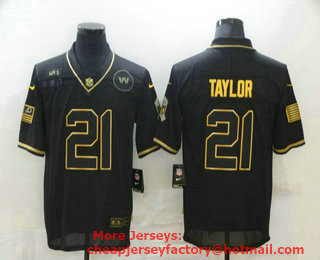Men's Washington Redskins #21 Sean Taylor Black Gold 2020 Salute To Service Stitched NFL Nike Limited Jersey