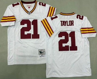 Men's Washington Redskins #21 Sean Taylor White 2007 Throwback Jersey