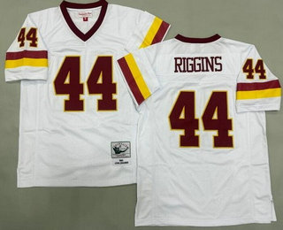 Men's Washington Redskins #44 John Riggins White Alternate 1982 Throwback Jersey