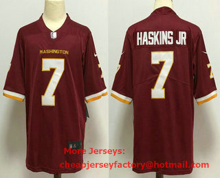 Men's Washington Redskins #7 Dwayne Haskins Jr Burgundy Red NEW 2020 Vapor Untouchable Stitched NFL Nike Limited Jersey