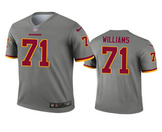 Men's Washington Redskins #71 Trent Williams Gray Inverted Legend Jersey
