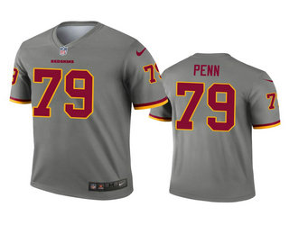 Men's Washington Redskins #79 Donald Penn Gray Inverted Legend Jersey