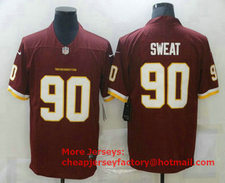 Men's Washington Redskins #90 Montez Sweat Burgundy Red NEW 2020 Vapor Untouchable Stitched NFL Nike Limited Jersey
