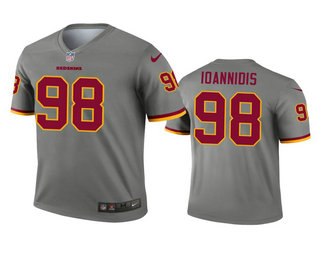 Men's Washington Redskins #98 Matt Ioannidis Gray Inverted Legend Jersey