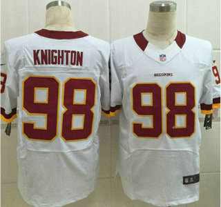 Men's Washington Redskins #98 Terrance Knighton Nike White Elite Jersey