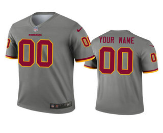 Men's Washington Redskins Custom Gray Inverted Legend Jersey