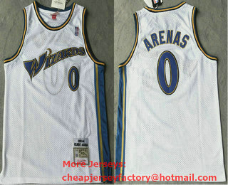 Men's Washington Wizards #0 Gilbert Arenas 2003-04 White Hardwood Classics Swingman Throwback Jersey