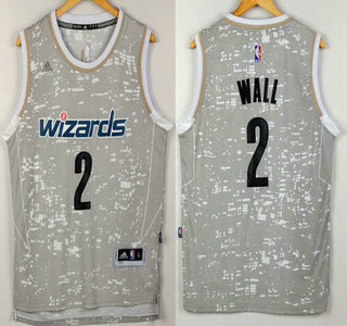 Men's Washington Wizards #2 John Wall 2015 Gray City Lights Swingman Jersey
