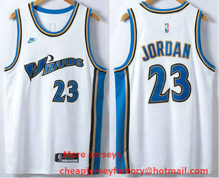 Men's Washington Wizards #23 Michael Jordan White 2023 Hardwood Classics Swingman Nike Jersey