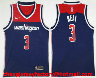 Men's Washington Wizards #3 Bradley Beal Navy Blue 2017-2018 Nike Icon Edition Swingman Jersey