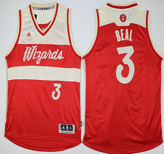 Men's Washington Wizards #3 Bradley Beal Revolution 30 Swingman 2015 Christmas Day Red Jersey